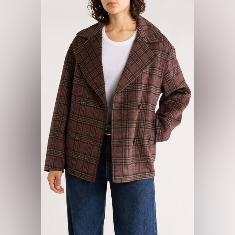 Nordstrom Marine Layer Colette Plaid Jacket size Medium NWT $248